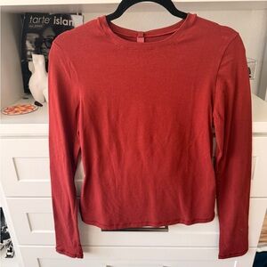 Women's Red Long Sleeve Top